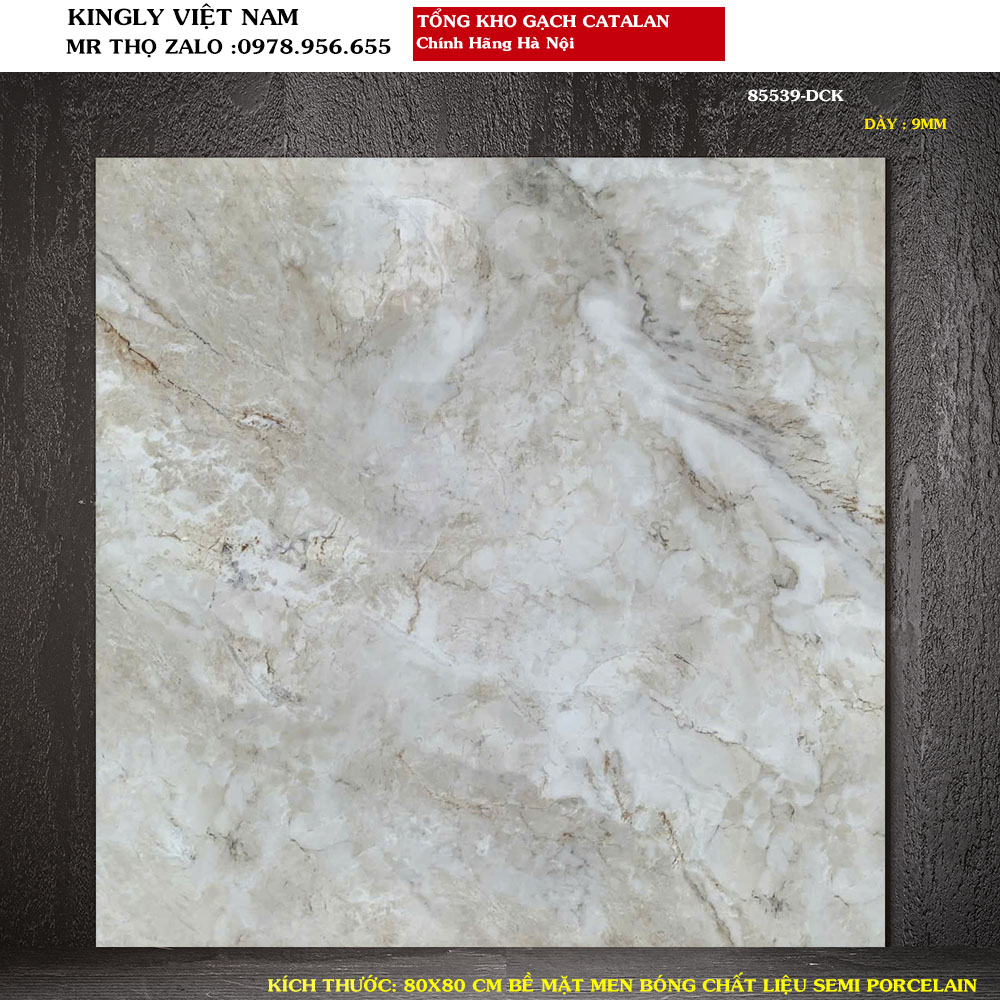 Gạch lát nền vân đá Catalan 80x80 85539 Loại 1